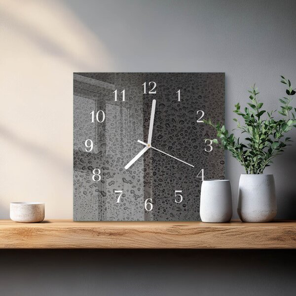Skleněné hodiny Kapky vody zskb-30x30-00082262