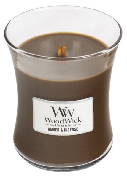 Malá vonná svíčka Woodwick, Amber & Incense