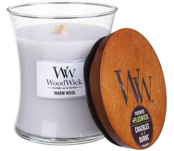 WoodWick Malá vonná svíčka Woodwick, Warm Wool