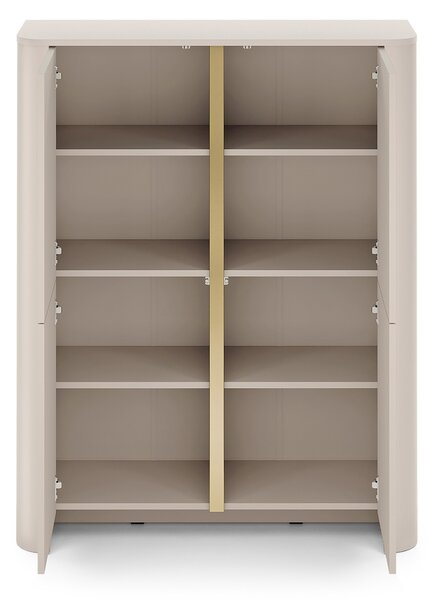 Vysoká komoda Sorrenti 103 cm – kašmír / zlatá