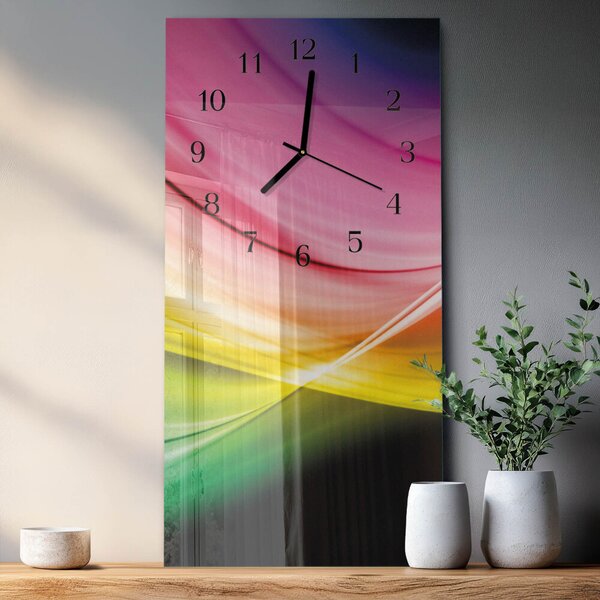 Skleněné hodiny vertikální Abstraktní čáry zsppc-30x60-00172964
