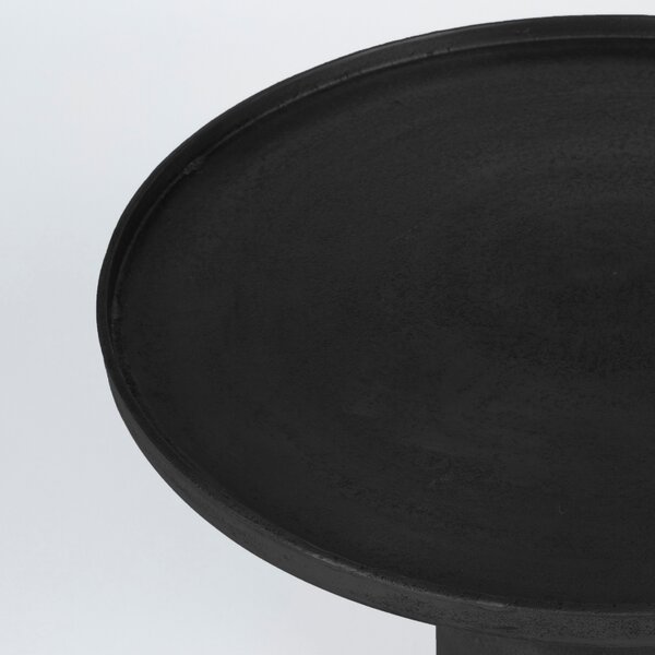White Label Černý kovový kulatý konferenční stolek WLL MASON 60 cm