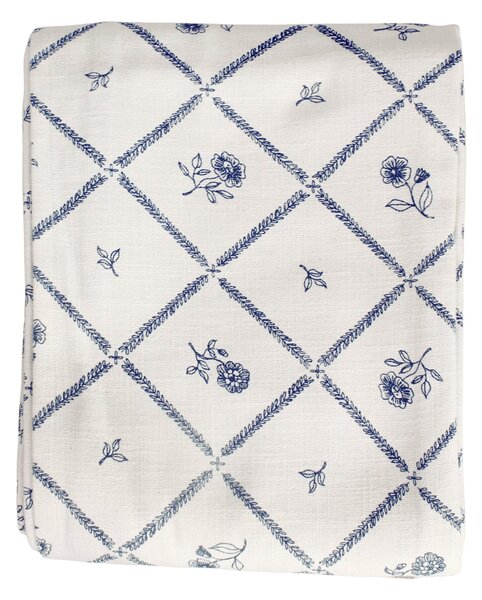 Bavlněný ubrus Lovisa Blue / White 140 x 240 cm