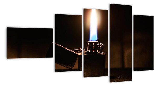 Hořící zapalovač - obraz (110x60cm)