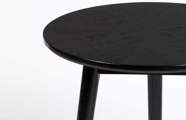 White Label Černý dubový odkládací stolek WLL FABIO 50 cm