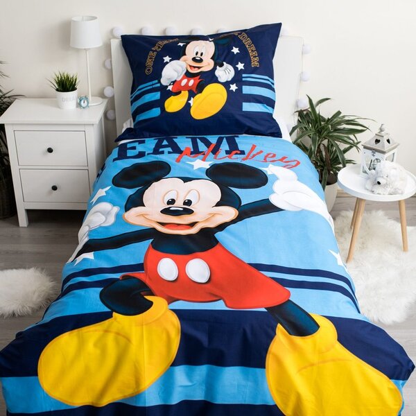Jerry Fabrics Povlečení Mickey Team - Modrá | 140 x 200 cm / 70 x 90 cm