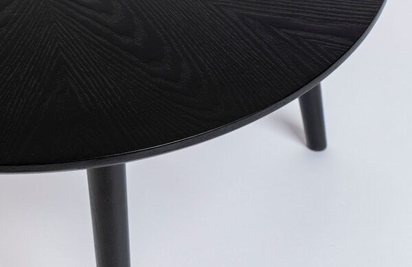White Label Černý dubový jídelní stůl WLL FABIO 100 cm