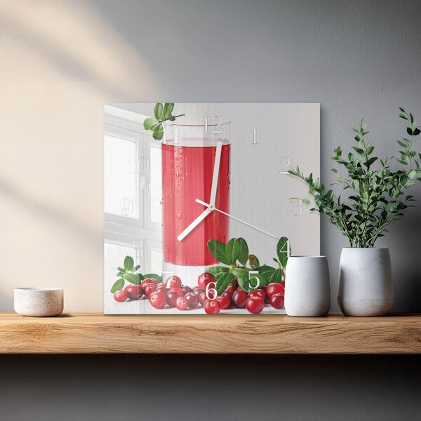 Skleněné hodiny Brusinky zskb-30x30-00084419