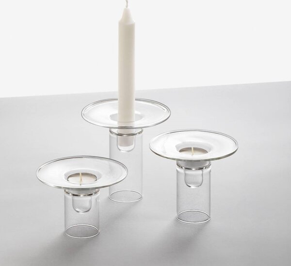 Ichendorf Milano designové svícny Firefly Candleholder Large čirá/ kouřová