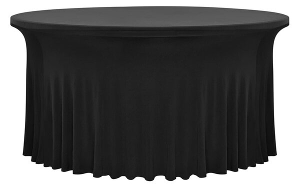 TENTino Elastický ubrus SKIRTING na kulatý stůl 122 cm Barva ubrusu: ČERNÁ / BLACK