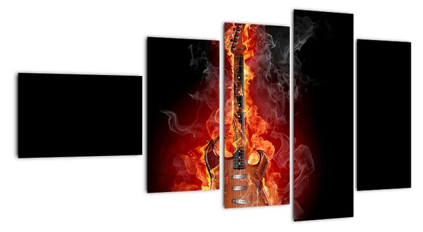 Hořící kytara - obraz (110x60cm)