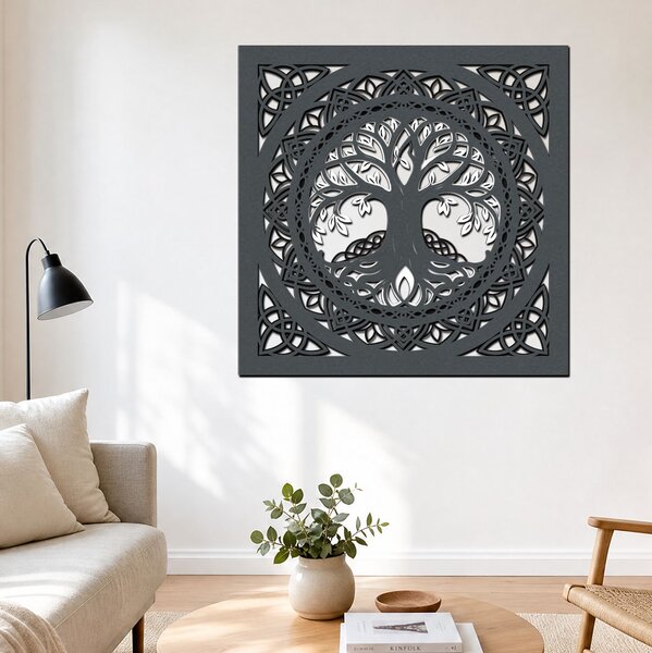 3vrstvý dřevěný Strom života PROPOJENÍ Zvolte rozměr šxv (cm): 40x40 | Zvolte barvu dekoru: Javor-Ořech-Wenge