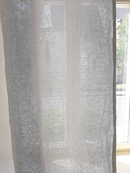 Snový svět Lněná záclonovina síťová krémová - 160g/m2