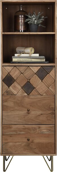 KOMODA, akácie, barvy akácie, bronzová, 50/153/43 cm Ambia Home - Široké komody