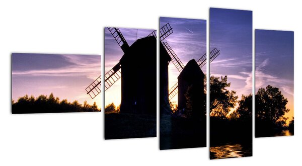 Větrné mlýny - obraz (110x60cm)