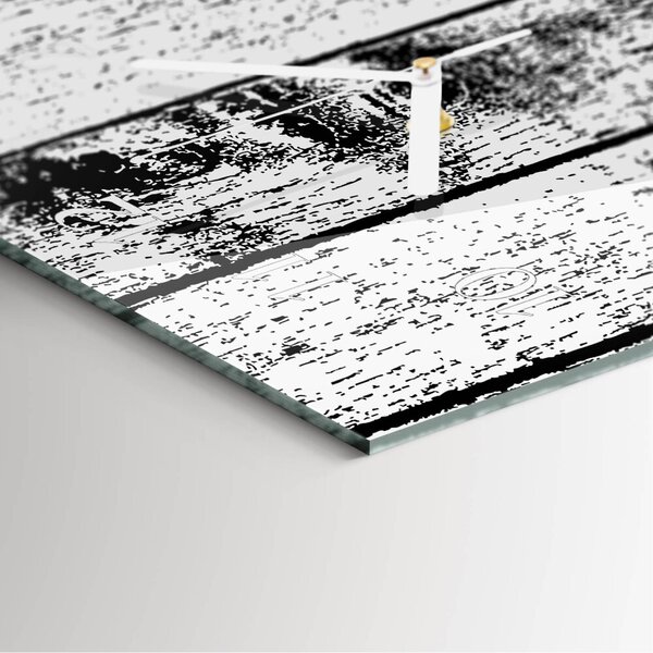 Skleněné hodiny vertikální Dřevo zsppb-30x60-00260390