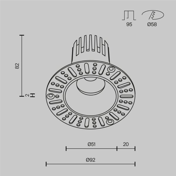 MAYTONI Vestavné svítidlo Dip 2700K 10W 50d DL119-10W-2.7K-TRS-W