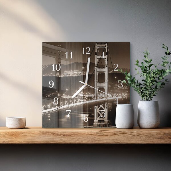 Skleněné hodiny Most zskb-30x30-00086961