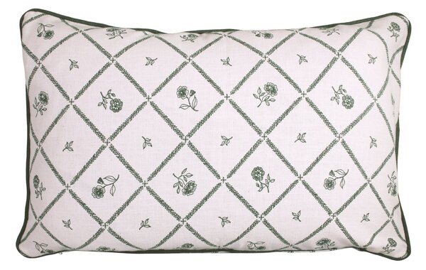 Bavlněný povlak na polštář Lovisa Green / White 60 × 40 cm