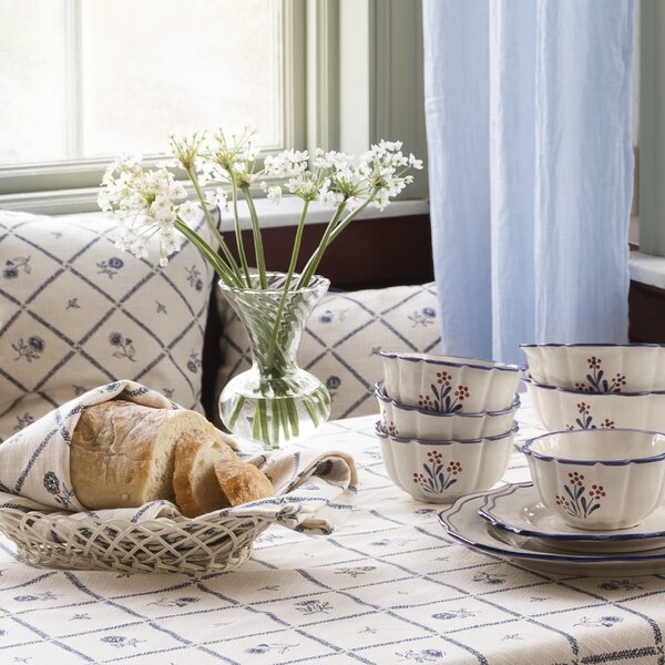 Bavlněný povlak na polštář Lovisa Blue / White 45 × 45 cm