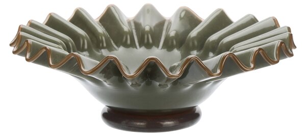 Dekorativní skleněná mísa Green/Brown Ø 23 cm