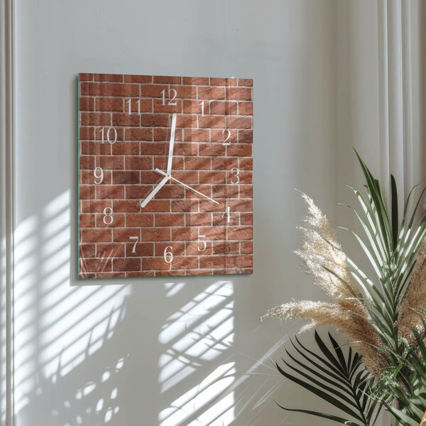 Skleněné hodiny Cihlová zeď zskb-30x30-00093825