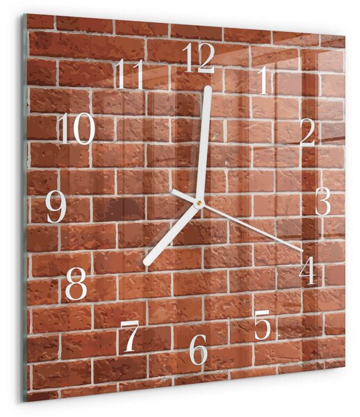 Skleněné hodiny Cihlová zeď zskb-30x30-00093825