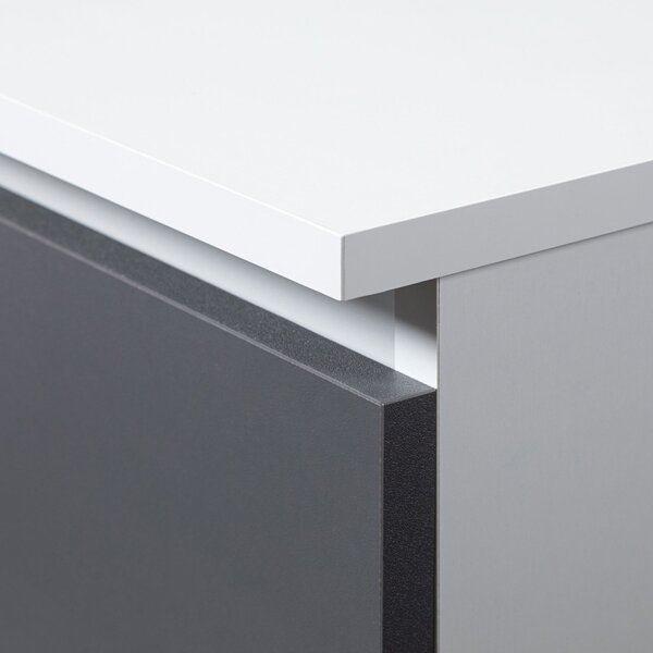 Ak furniture Noční stolek CL2 40 cm bílý/grafitově šedý
