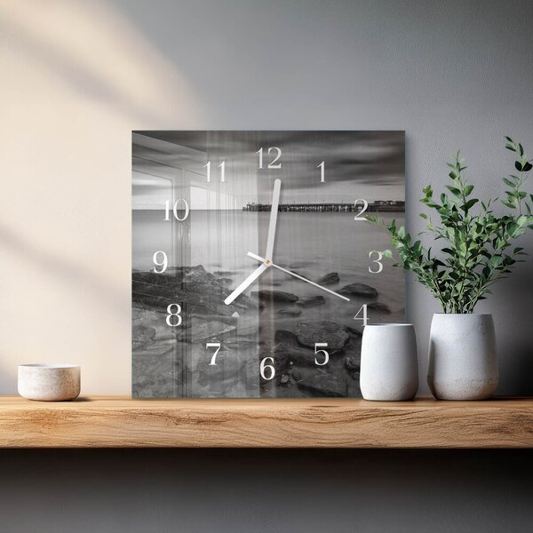 Skleněné hodiny Břeh řeky zskb-30x30-00087271