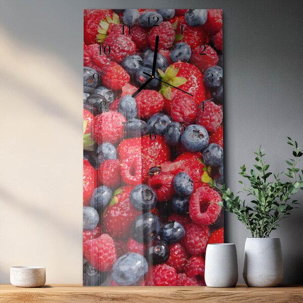 Skleněné hodiny vertikální Směs bobulí zsppc-30x60-00171440