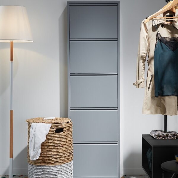 Šedý kovový botník Kave Home Ode 169 cm