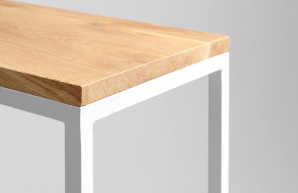 Nordic Design Dubový toaletní stolek Julia 100 x 30 cm s bílou podnoží