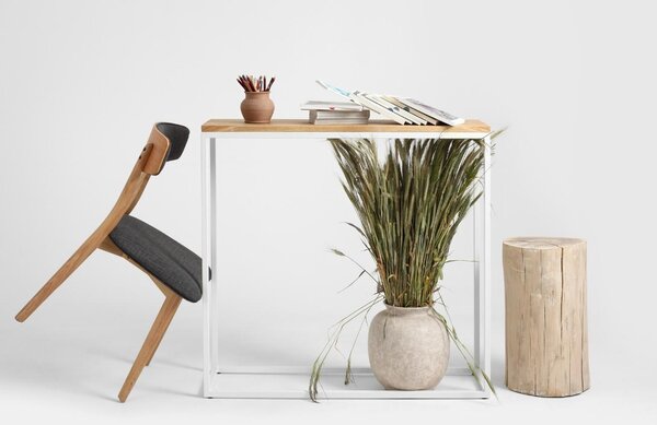 Nordic Design Dubový toaletní stolek Julia 100 x 30 cm s bílou podnoží