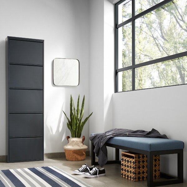 Grafitově šedý kovový botník Kave Home Ode 169 cm