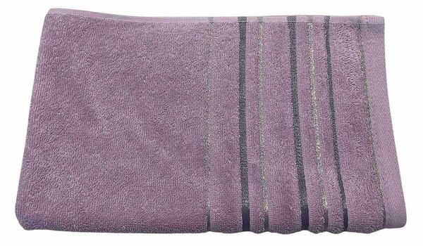 Měkoučký ručník ZARA s jemným proužkem. Velikost 40x60 cm. Barva ručníku je fialová