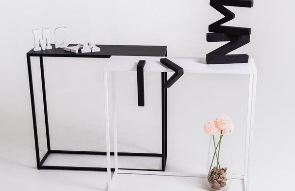 Nordic Design Bílý kovový toaletní stolek Julia 100 x 30 cm