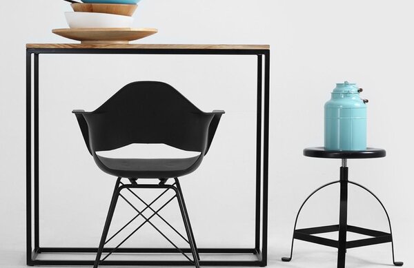Nordic Design Dubový toaletní stolek Julia 100 x 30 cm s černou podnoží