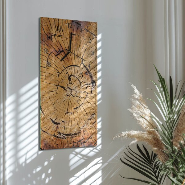 Skleněné hodiny vertikální Dřevěné zrno zsppc-30x60-00176644