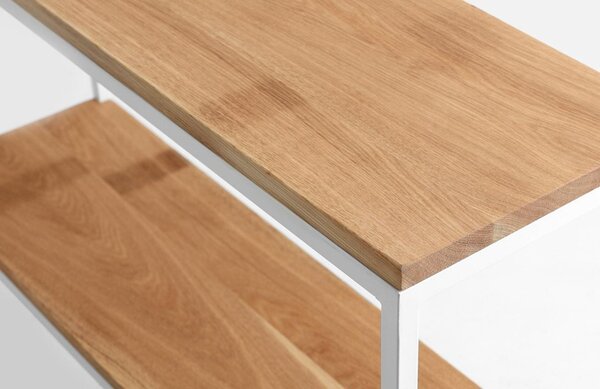 Nordic Design Dubový toaletní stolek Julia 100 x 30 cm II. s bílou podnoží