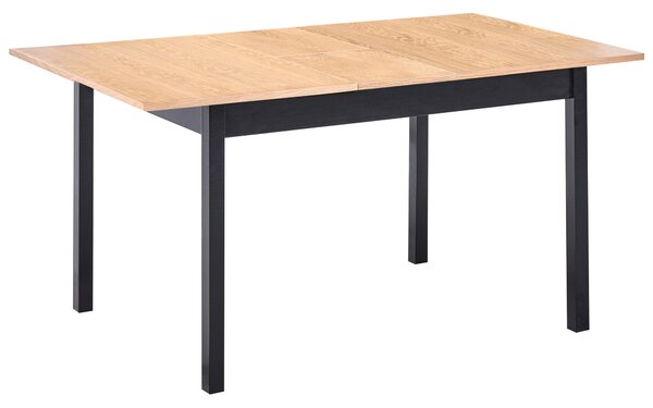 Rozkládací jídelní stůl HOUSTON Světle hnědá/Černá 120/150 cm 90 cm Borovicové dřevo