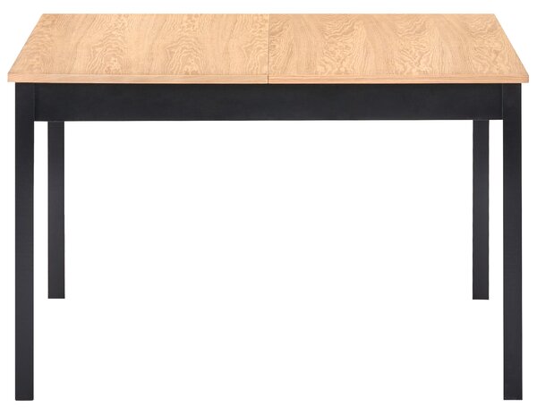 Rozkládací jídelní stůl HOUSTON Světle hnědá/Černá 120/150 cm 90 cm Borovicové dřevo