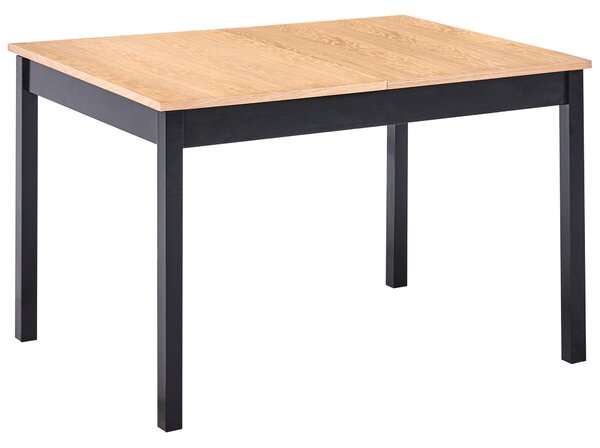 Rozkládací jídelní stůl HOUSTON Světle hnědá/Černá 120/150 cm 90 cm Borovicové dřevo