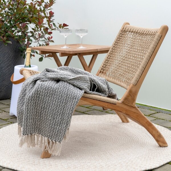 Nordic Living Béžový pletený koberec Manisha 120 cm