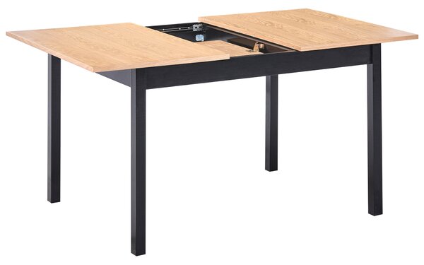 Rozkládací jídelní stůl HOUSTON Světle hnědá/Černá 120/150 cm 90 cm Borovicové dřevo