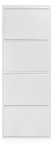 Bílý kovový botník Kave Home Ode 136 cm