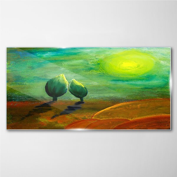 Obraz na skle Obraz na skle Abstrakce slunce stromy