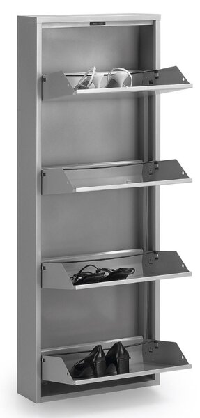 Bílý kovový botník Kave Home Ode 136 cm