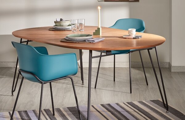 Dubový rozkládací jídelní stůl Kave Home Novac 120-200 x 120 cm