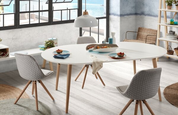 Světle modrý látkový podsedák Kave Home Silke 35 cm