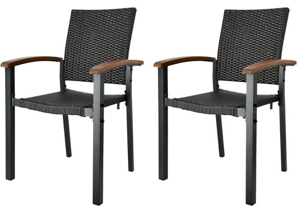 Livarno® Stohovatelná židle Valencia, hnědá, 2 kusy (800012922)